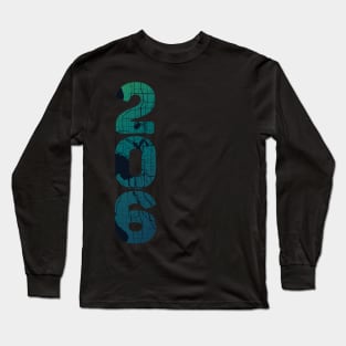 Seattle WA City Map and 206 Area Code Long Sleeve T-Shirt